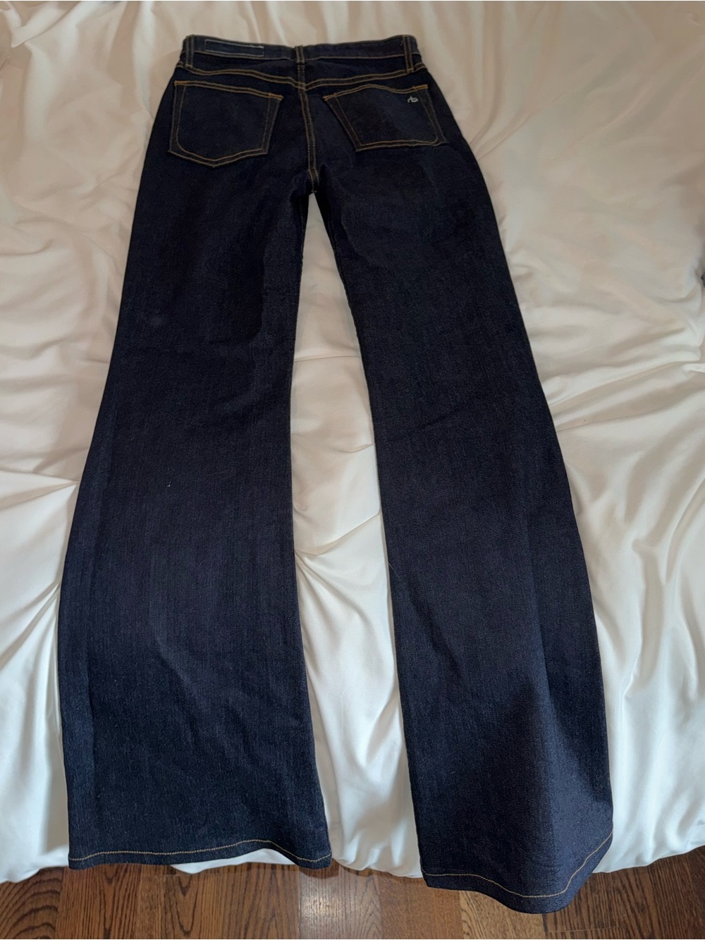rag & bone Dark Indigo Flare Jeans - Picture 4 of 6